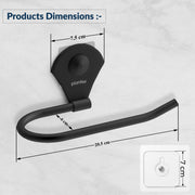 Plantex Royal Self Adhesive Stainless Steel Napkin Ring/Towel Ring/Napkin Holder/Bathroom Accessories (Black, Powder Coated)