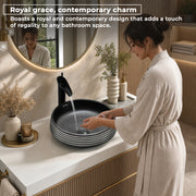 Plantex Ceramic Table Top Washbasin/Designer Round Wash Basin/Countertop Bathroom Basin/Sink for Bathroom(15 x 15 x 5.5 Inch)