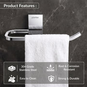 Plantex 304 Grade Stainless Steel Towel Ring/Napkin Hanger/Towel Holder for Wash Basin/Bathroom Accessories - Crystal (Chrome)