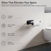Plantex Stainless Steel Toilet Paper Roll Holder/Wall Mounted Toilet Holder Roll Holder for Bathroom/Kitchen/Bathroom Accessories - Wall Mount (Black)