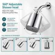 Plantex ABS Square Head Shower/4 Inch Overhead Rain Shower for Home/Hotel/Adjustable Shower Head for Bathroom - Pack of 1 (Chrome, 9011)