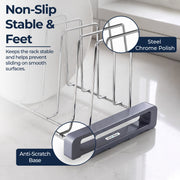 Plantex Stainless Steel Dish Rack/Plate Stand/Thali Stand for Modular Kitchen/Tandem Box Accessories - 10 Sections (Chrome/Pack of 1)