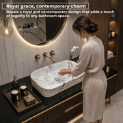 Plantex Tabletop Wash Basin for Bathroom/Designer Ceramic Basin/Rectangle Countertop Wash Basin/Home/Office (22 x 14 x 5 Inch)