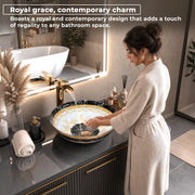 Plantex Ceramic Round Wash Basin for Bathroom/Designer Table Top Basin/Countertop Vessel Sink for Restaurant/Hotel - (15.5x15.5x4.5 Inch)