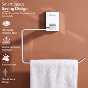 Plantex 304 Grade Stainless Steel Towel Ring for Bathroom/Napkin Hanger for Washbasin/Napkin Holder/Bathroom Accessories - iris (Chrome)