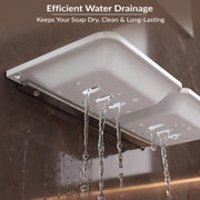 Plantex Stainless Steel Rails Double Soap Holder for Bathroom and Kitchen/Soap Stand/Bathroom Accessories for Home (11 Inch, Acrylic, White)