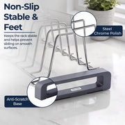 Plantex Stainless Steel Plate Rack/14-Slot Plate Organizer for Kitchen/Saucer Plate Stand/Tandem Box Accessories - (Size-4 inches, Slot- 14, Pack of 1)