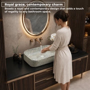 Plantex Ceramic Wash Basin for Bathroom/Over Counter Bathroom Sink/Designer Hand Wash Sink for Home/Office/Hotel (21.5x14x5 Inch)