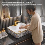 Plantex Ceramic TableTop Wash Basin/Countertop Basin for Bathroom/Small Washbasin/Bathroom Sink (19 x 15 x 5.5 Inch)