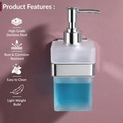 Plantex Heavy-Duty Stainless Steel Liquid Soap Dispenser/Hand Wash Dispenser/Shampoo Dispenser/Bathroom Accessories -Aqua (Chrome)