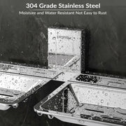 Plantex 304 Grade Stainless Steel Rectangular Double Soap Holder for Bathroom/Wall Mounted Soap DishBathroom Accessories Crystal (Chrome)