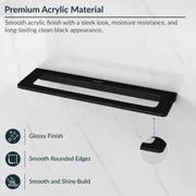 Plantex 20 Inch Acrylic Towel Hanger for Bathroom/Towel Rod for Kitchen/Napkin Holder/Stand/Towel Bar for Bathroom - Pack of 1 (VIB-126, Black)