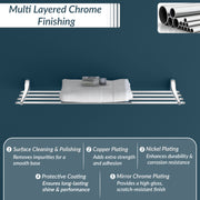 Plantex Rich Brass 24-inch Towel Rack for Bathroom/Towel Hanger for Bathroom/Towel Stand/Bathroom Accessories - Unique (Chrome)
