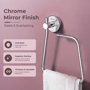 Plantex Towel Ring for Bathroom/Stainless Steel Napkin Hanger for Wash Basin/Bathroom Accessories - Pack of 2 (Chrome)