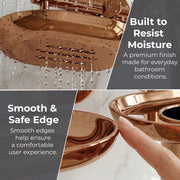 Plantex J4 Stainless Steel Soap Dish with Tumbler Holder/Soap and Brush Holder for Bathrooom/2 in 1 Soap Holder with Toothbrush Holder/Bathroom Accessories (PVD Rose Gold Finish) Onix