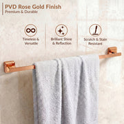 Plantex 304 Grade Stainless Steel Bathroom Single Towel Rod/Stylish and Durable Towel Hanger/Towel Stand/Bathroom Accessories - Decan (Rose Gold Finish)