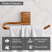 Plantex 304 Grade Stainless Steel Napkin Holder for Wash Basin/Towel Holder for Bathroom/Towel Holder/Towel Ring/Bathroom Accessories - Crystal (PVD Rose Gold)