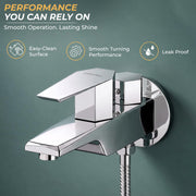 Plantex Pure Brass 2 in 1 Tap for Washing Machine with Water Saving Aerator/2-Way Bib Cock for Bathroom with Wall Flange & Teflon Tape (Celesiya-1245)