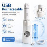 Plantex Portable Bidet for Travel/Rechargeable Travel Bidet Spray for Toilet/450ML Detachable Bottle/2 Pressure Modes, IPX7 Waterproof Electric Jet Spray for Women, Men & Baby (White)