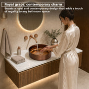 Plantex Ceramic Round Wash Basin/Designer Table Top Washbasin/Countertop Wash Basin for bathroom/Home/Office (Rose Gold-14x14x5 Inch)