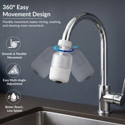 Plantex Tap Water Filter for Kitchen & Bathroom Faucet/Faucet Mounted Water Filter with Replaceable Cartridge/Compact Tap Filter for Home - Pack of 1 (White)