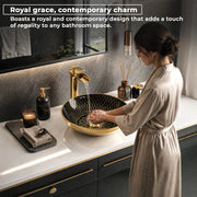 Plantex Table Top Wash Basin For Bathroom/Designer Ceramic Basin/Countertop Vessel Sink Basin - Indo-European Collection (16 x 16 x 5 Inch)