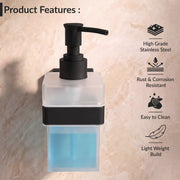 Plantex Stainless Steel Liquid Soap Dispenser for Bathroom/Shampoo/Hand wash Dispenser/Bathroom Accessories - Aqua (Black)