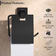 Plantex Stainless Steel Toilet Paper Holder/Roll Holder for Bathroom/Tissue Paper Holder/Bathroom Accessories - Pack of 1, Aqua (Black)