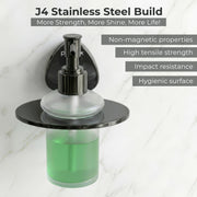 Plantex J4 Stainless Steel Liquid Soap Dispenser/Shampoo Dispenser for Wash Basin/Hand Wash Dispenser Wall Mounted/Bathroom Accessories (PVD Black Finish) Angel