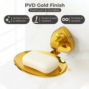 Plantex J4 Stainless Steel Wall Mounted Soap Holder for Bathroom/Soap Holder for Kitchen/Soap Stand for Bathroom/Bathroom Accessories (PVD Gold Finish) Angel