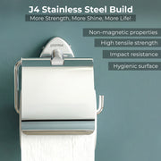 Plantex J4 Stainless Steel Toilet Paper Holder for Bathroom/Tissue Holder for Washroom/Toilet roll Holder for Wall Mounted/Bathroom Accessories (Chrome Finish) Angel