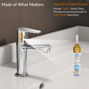 Plantex Pure Brass Pillar Cock Tap for Basin with Teflon Tape/Single Lever Basin Tap/Tabletop Wash Basin Tap/Faucet for Wash Basin (Dol-2301, Chrome)