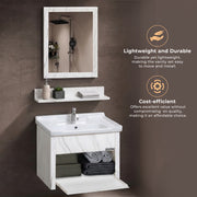 Plantex Unbreakable Wash Basin with Cabinet Full Set/BasinCabinet Vanity/Bathroom Vanity with Mirror (White)