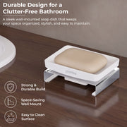 Plantex Stainless Steel and ABS Single Soap Dish for Bathroom/Soap Stand/Soap Holder/Bathroom Accessories - Table Top (Chrome & ABS)