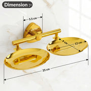 Plantex J4 Stainless Steel Double Soap Dish for Bathroom/Soap Holder for Bathroom/Wall Mounted Soap Holder/Bathroom Accessories (PVD Gold Finish) Angel