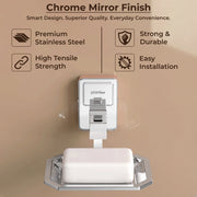 Plantex 304 Grade Stainless Steel Wall Mounted Soap Holder for Bathroom/Soap Dish Stand/Soap Case/Bathroom Accessories - Darcy (Chrome)