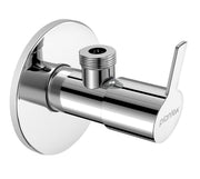 Plantex Angle Cocke for Bathroom with Brass Spindle/Single Lever Angle Valve with Wall Flange and Teflon Tape/Stop Cock for Wash Basin - Pack of 1 (Rio, Chrome)