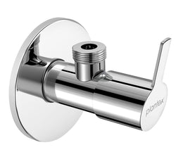 Plantex Angle Cocke for Bathroom with Brass Spindle/Single Lever Angle Valve with Wall Flange and Teflon Tape/Stop Cock for Wash Basin - Pack of 1 (Rio, Chrome)