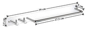 Plantex Stainless Steel Single Towel Rod with Hooks for Bathroom/Towel Stand for Kitchen/Towel Hanger/Hook Rail/Bathroom Accessories (Chrome)