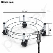 Plantex Stainless Steel Cylinder Trolley with Wheels/Easy to Move/LPG Cylinder Trolley