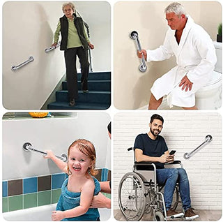 Plantex High Grade Stainless Steel Multipurpose Grab Bar/Hand Rail/Bathroom Support for Senior Citizens/Bathroom Accessories (Chrome - 14 inch)