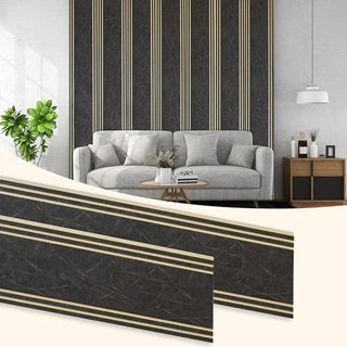 Plantex Louvers Panel for Wall/8 Feet Wall Panels/3D Charcoal Panel for Interior Walls Décor - Pack of 5 Covers - 40 Sq. Ft, Size-1 Feet x 8 Feet (WD-2208)
