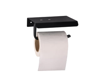 Plantex Toilet Paper Holder for Bathroom/Stainless Steel Tissue Paper Roll Holder/Bathroom Accessories - Pack of 1 (Black)