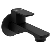 Plantex Single Lever Long Body Bib Tap for Bathroom with Water Saving Aerator/Tap for Wash Basin with Brass Spindle/Wall Mount Bib Tap with Wall Flange and Teflon Tape (SAGA-Black)