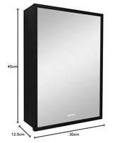 Plantex Aluminium Framed Bathroom Cabinet with Mirror/Heavy-Duty Steel Body Bathroom Storage Organizer/Shelf - 12x18 Inch, Black