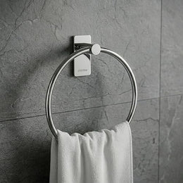 Plantex Stainless Steel Self-Adhesive Bathroom Accessories Set - 16 Inch Towel Holder, Napkin/Paper Holder, Robe Hook - 4pcs Combo (Black)