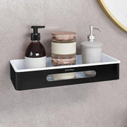 Plantex Stainless Steel & ABS Bathroom Shelf for Wall/Kitchen Shelf and Rack/Bathroom Accessories - (Black, 14X5 Inches)