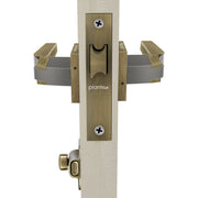 Plantex Heavy Duty Mortise Door Lock for Bathroom/Mortise Keyless Handle Set for Bathroom/Store Room/Balcony (7064Ã¢â‚¬â€œBrass Antique/Satin Black Matt Finish)