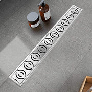 Plantex Drain Cover/304 Grade Stainless Steel Long Shower Drain/Drainage Cover/Bathroom Drain Cover (10 x 45 cm - Matt) (D418-Lotus)