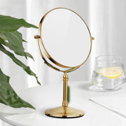Plantex Premium Brass Magnifying Mirror/Two-Sided 360Â° Swivel Makeup Mirror With 5x/1x Magnification/Table Mirror (8 Inch-Golden/Tabletop)